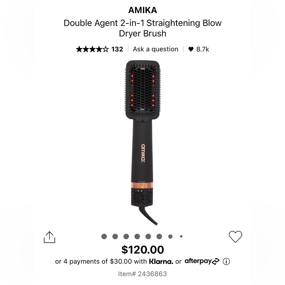 Amika Double Agent 2-in-1 blow dryer + straightening brush